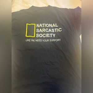 National Sarcastic Society Black T-Shirt size Xl